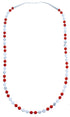 Howlite And Coral Sterling Silver Southwestern Bead Necklace RX114270